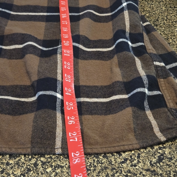 Hollister Women's L Hooded Split Plaid Shacket TwoTone Colorblock Cotton Flannel - Picture 14 of 16